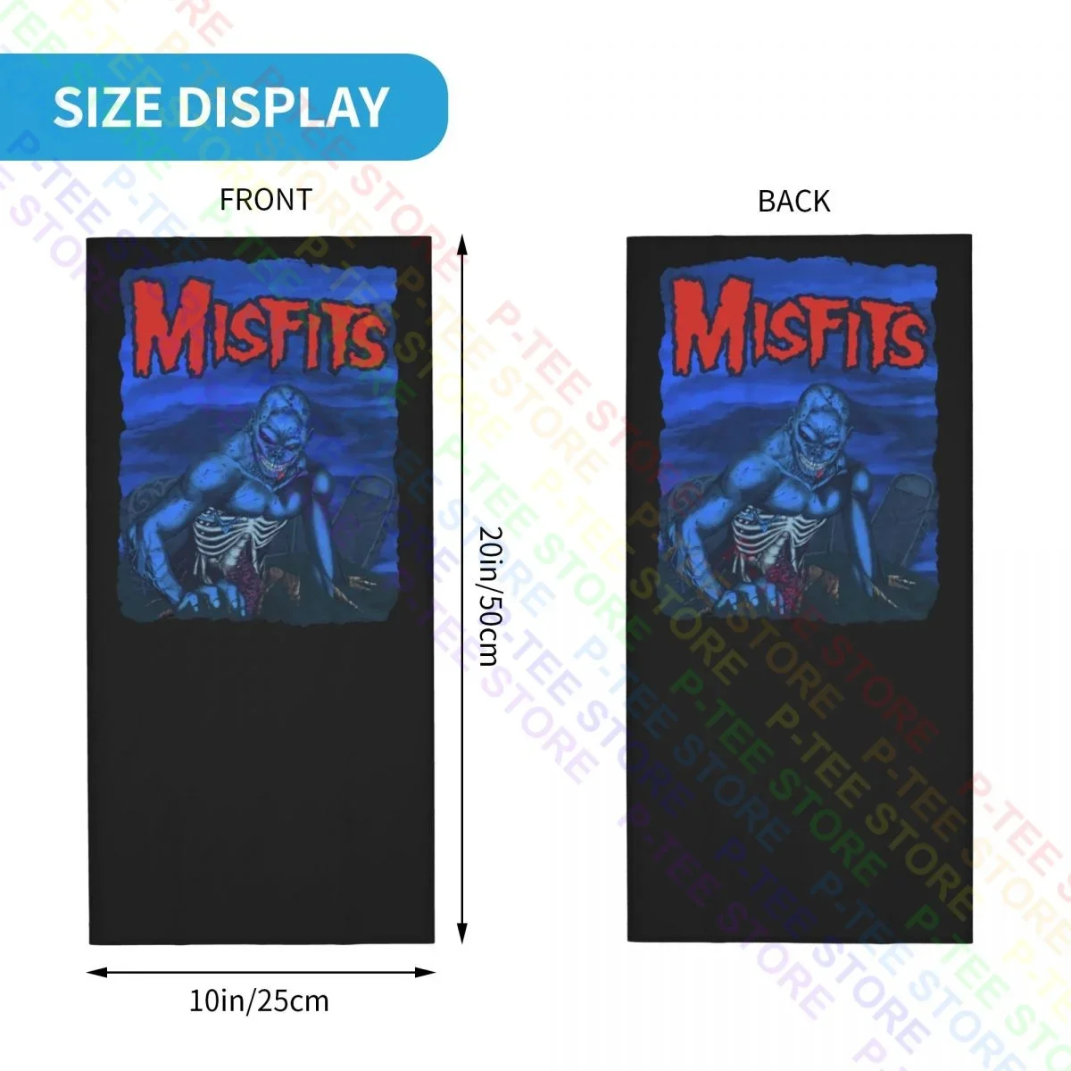 1999 Misfits 펑크 록 댄지그 클램프, 플라스틱 라몬, 삼하인 넥, 각반 스카프, 페이스 마스크, 남녀공용