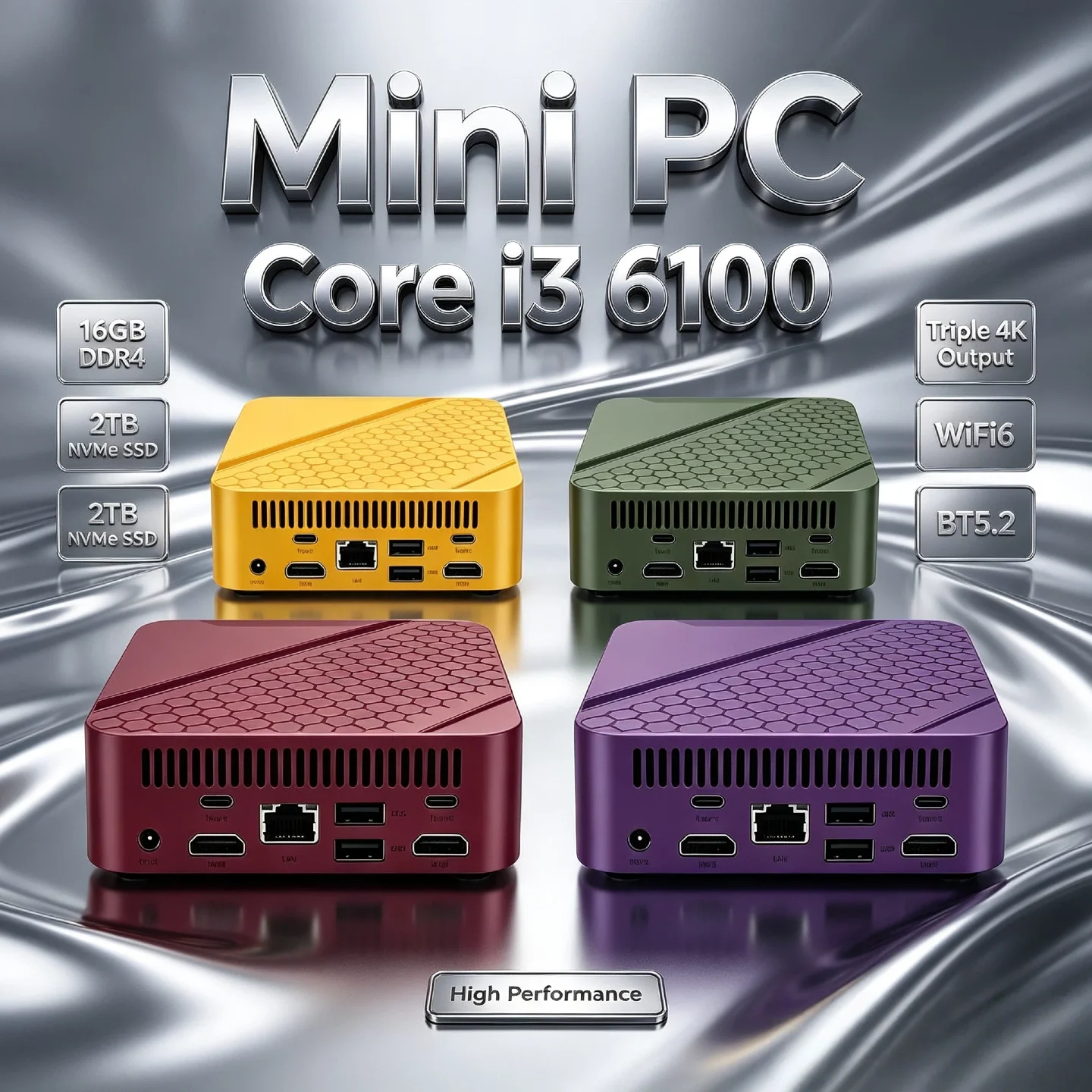 インテル-core-i3-6100-ミニpc-16gb-ram-2tb-m2-nvme-ssd-トリプル4kディスプレイ-高性能-wifi6-bt52-ホームオフィス-プロゲーミング