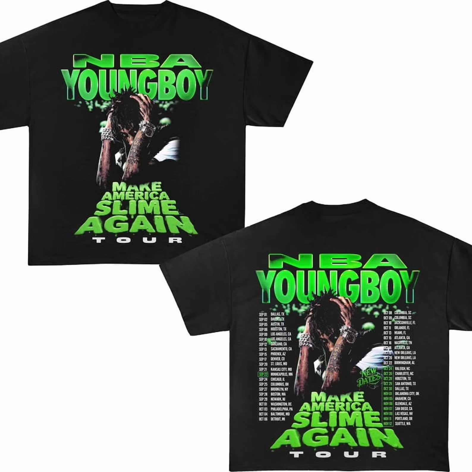 Camiseta Trend Youngboy Make America Slime Again MASA Merch Never Broke Again, camisetas de calidad, camiseta musical de Hip-Hop Unisex
