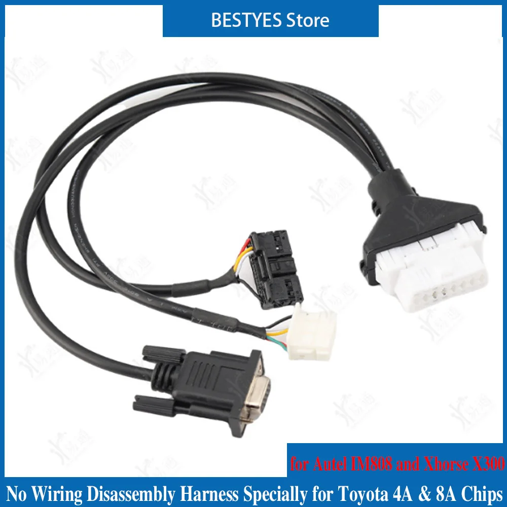 2 In 1 OBD2 Direct Programming Cable for Toyota 4A 8A Chip Remote Coding Wire for X300 for Autel GB-OX for DP PA-D2 Auto Key