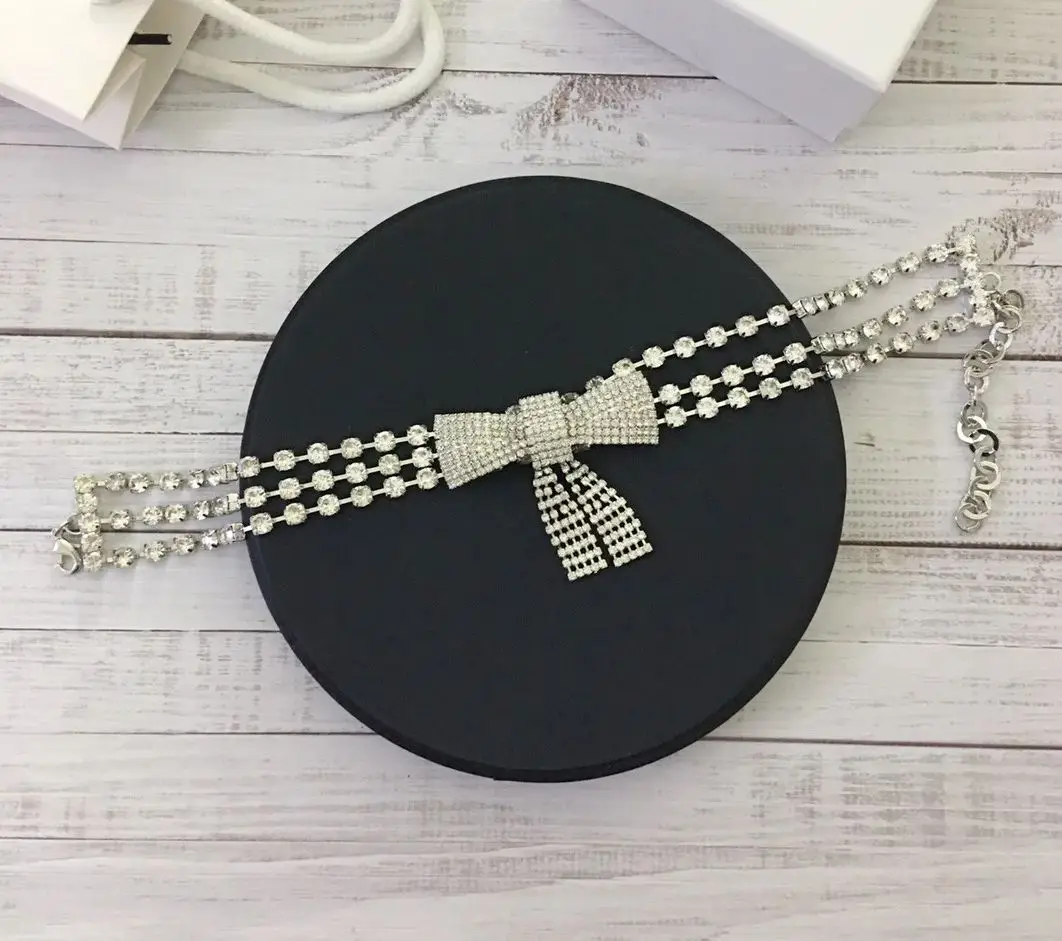 Necklace Temperament Light Luxury With Bow Collar For Women Luxury Collares Para Mujer Collar Jewelry Collier Femme Pendant