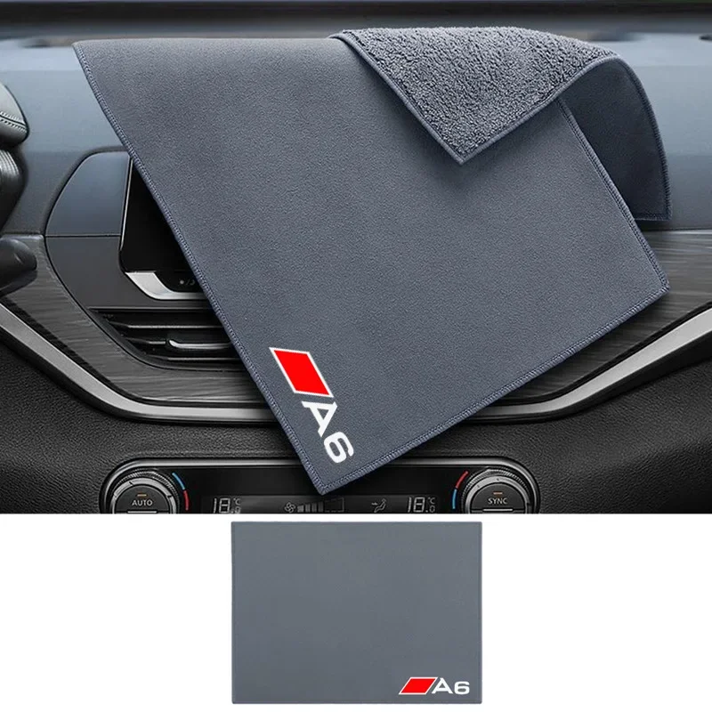 High-end Microfiber Car Wash Towel Cleaning Drying Cloth Hemming Car Care Cloth For Audi A3 A4 A5 A6 A7 A8 Q3 Q5 Q7 Q8 30x20cm