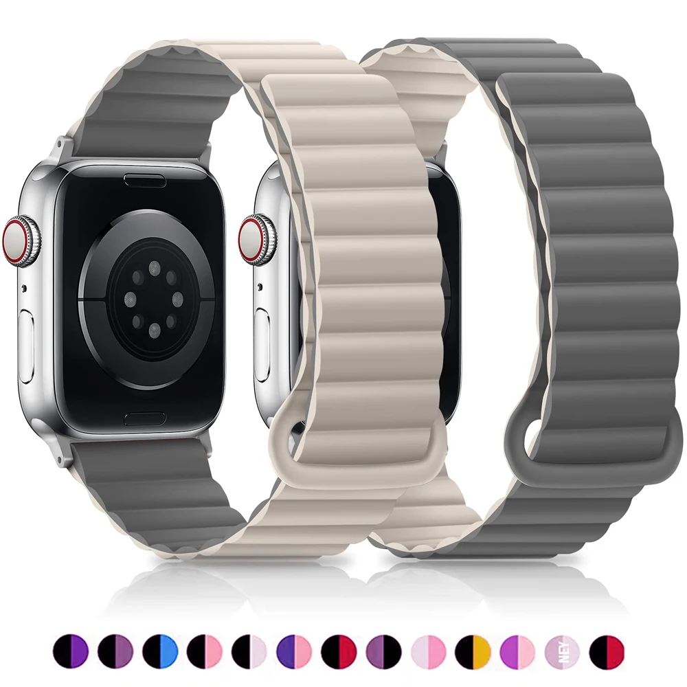 Magnetic Loop strap For Apple watch Ultra2 band 49-38mm Silicone Bracelet Series 10-3 SE official-website smartwatch Accessories