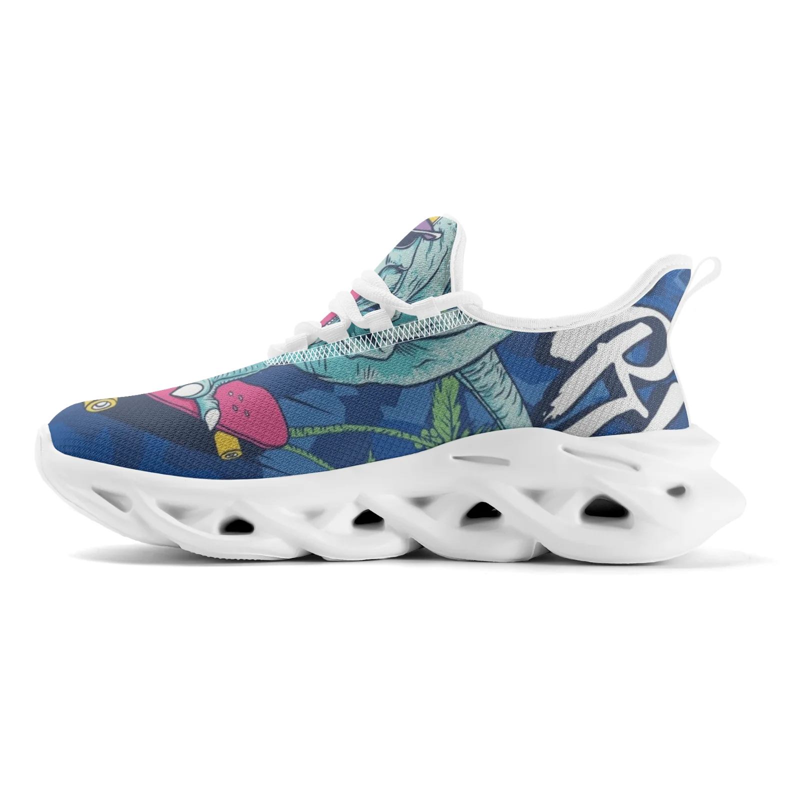 

Skate Dog Pattern Casual Sneakers for Mens Womens Teenager Lightweight Walking Running Shoes Mesh Lace Up Footwear EUR36-48