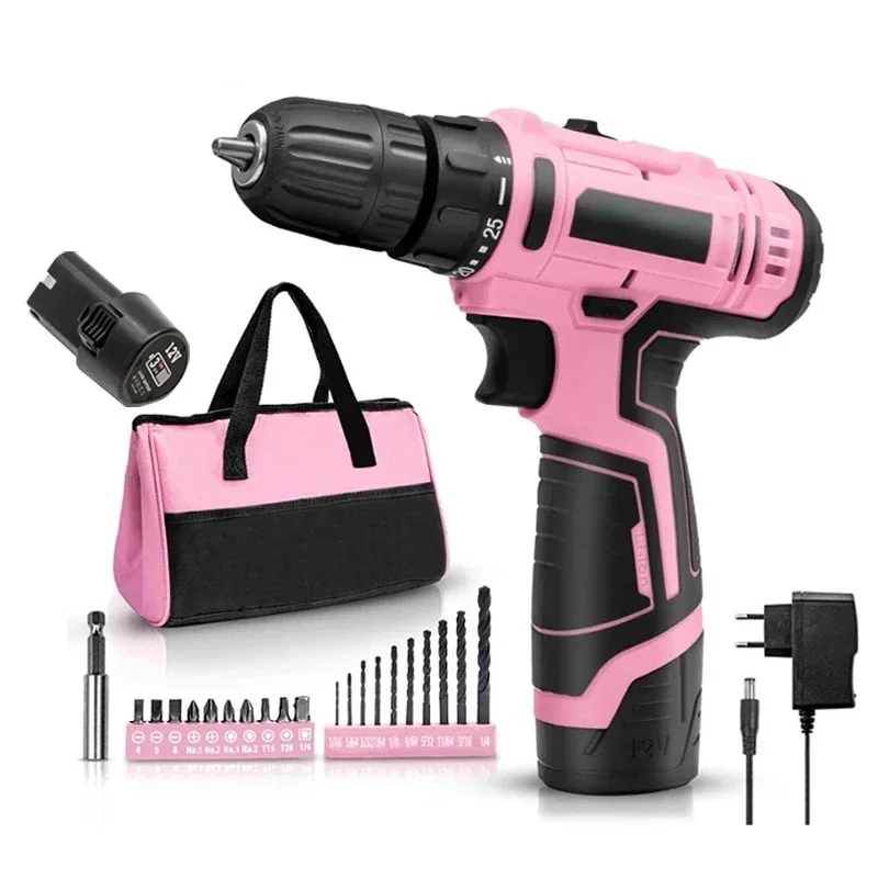 

12V Cordless Electric Drill Electric Screwdriver Hammer Drill Household Wood Impact Drill Lithium Battery Wireless Power Tools