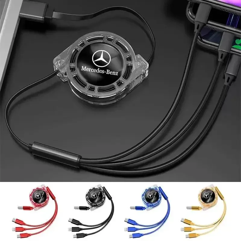 3 In 1 Micro USB Type C Charging Cable Multi Charger For Mercedes Benz AMG GLE GLC W205 W206 W203 W204 W210 W212 W213