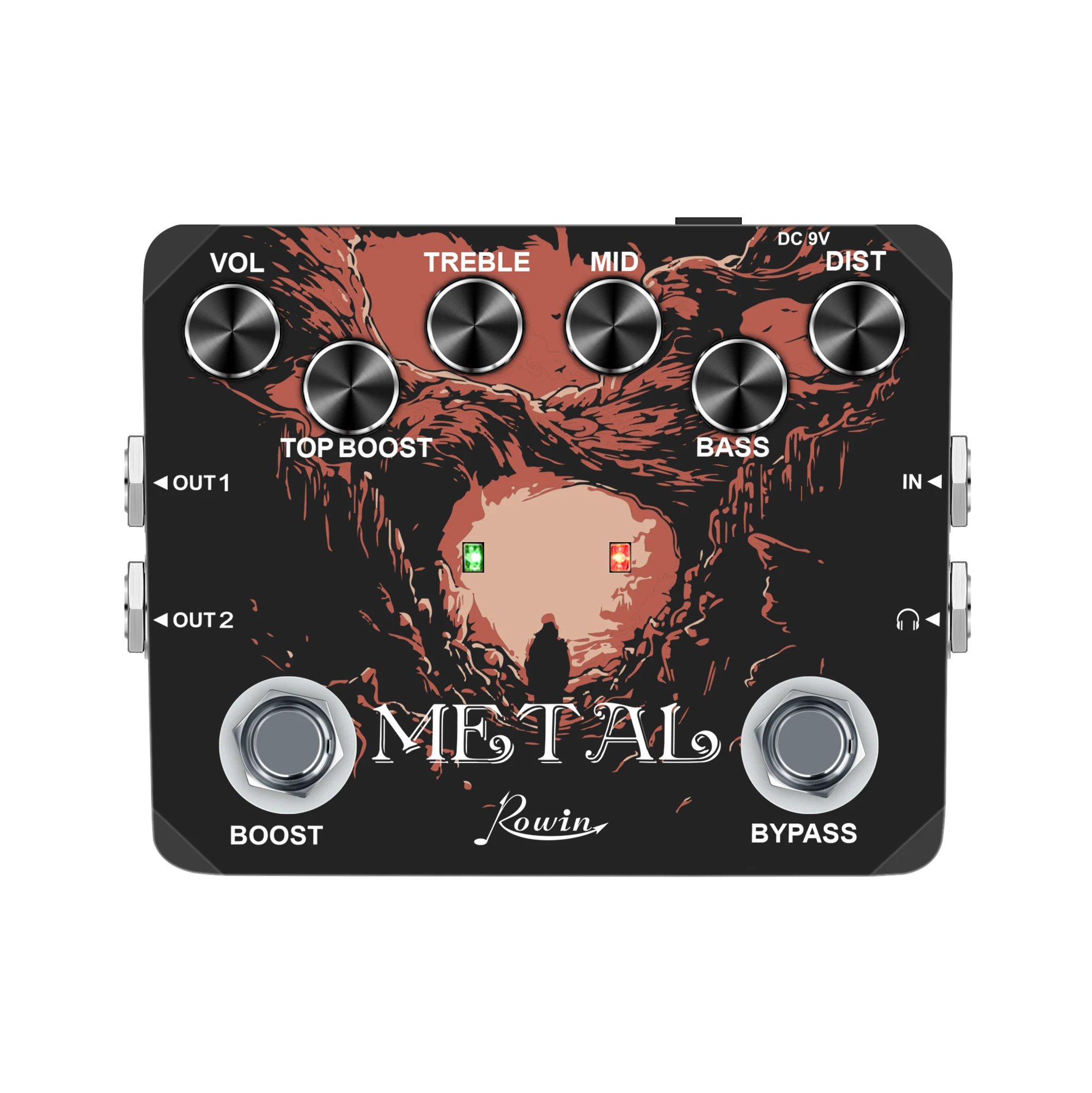 Rowin LTL-03 Heavy Metal  Muff  Top Boost Distortion  Guitar Effect Pedal   Metal Sounds Ture Bypass & Earphone Useable Output