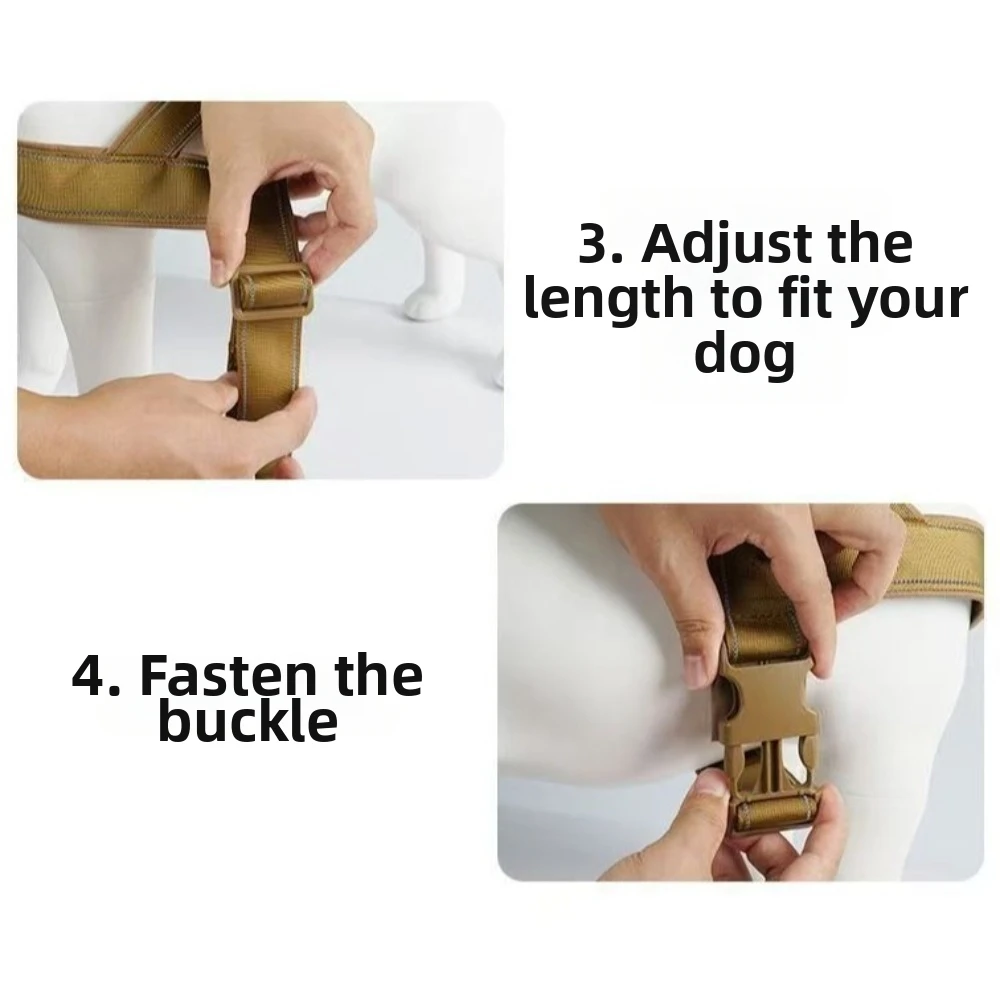 New Nylon Dog Harness Distributes Force Evenly Handle Feature Dog Walking Leash Adjustable Soft Large Dog Harness Pet Supplies