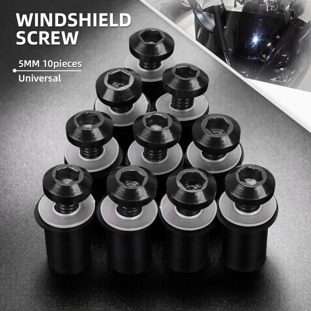 

5mm 10PCS Windshield Screws For Suzuki Bandit GSF 650 600 1200 1250 GSF600 GSF1200 GS500 GN125 TL1000 DR650 Windscreen Bolts