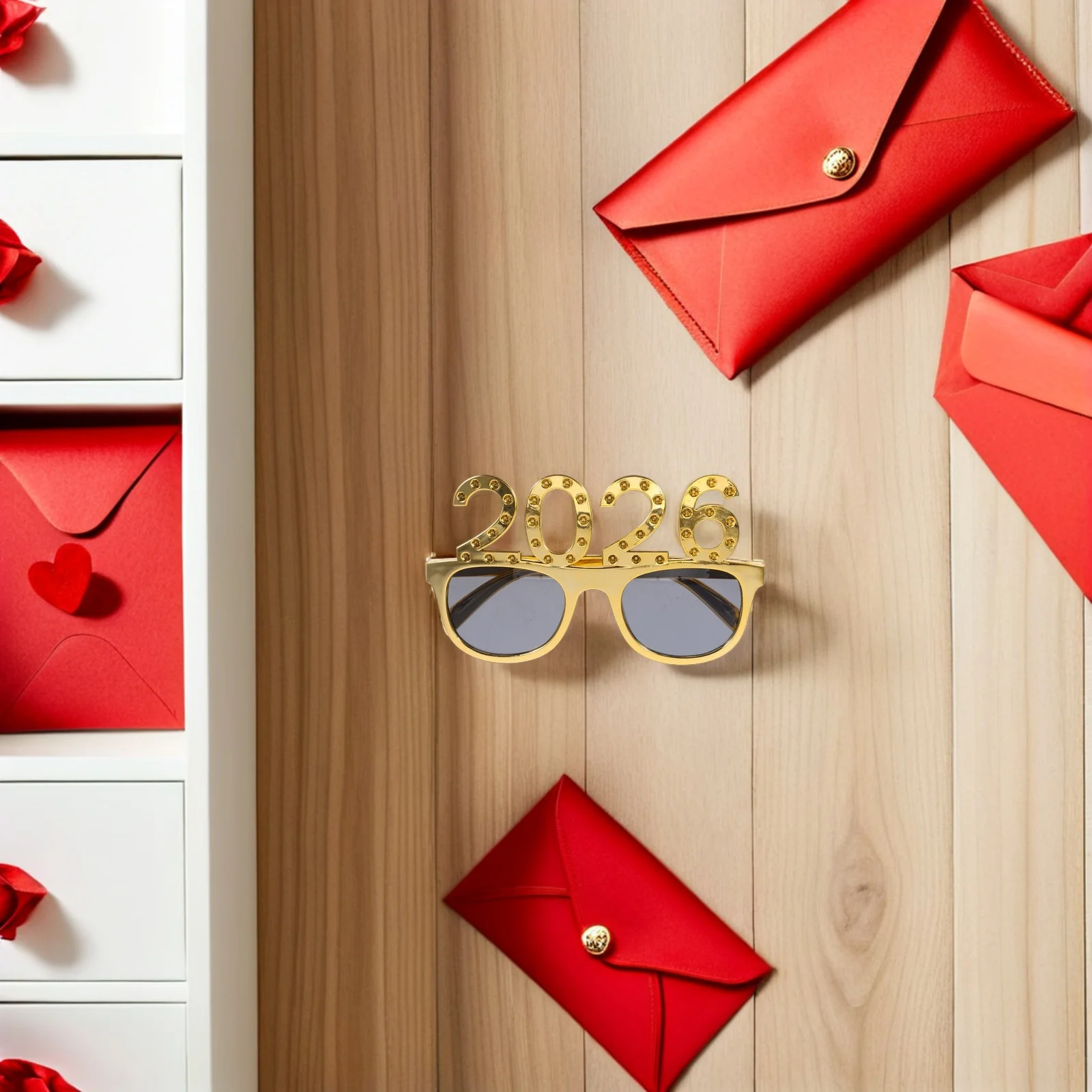 

4Pcs 2026 New Year Festival Glasses Lightweight Party Eyewear Fun Photo Props New Years Eve Party Accessories Holiday Glasses