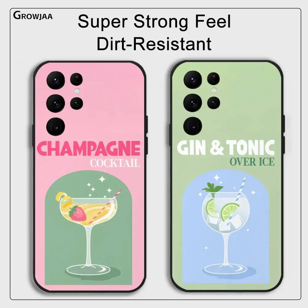 

Liquor Colorful Cocktail Phone Case For Samsung Galaxy S24 Ultra S22 S23 Ultra S21 S20 5G Protective Silicone Soft Funda