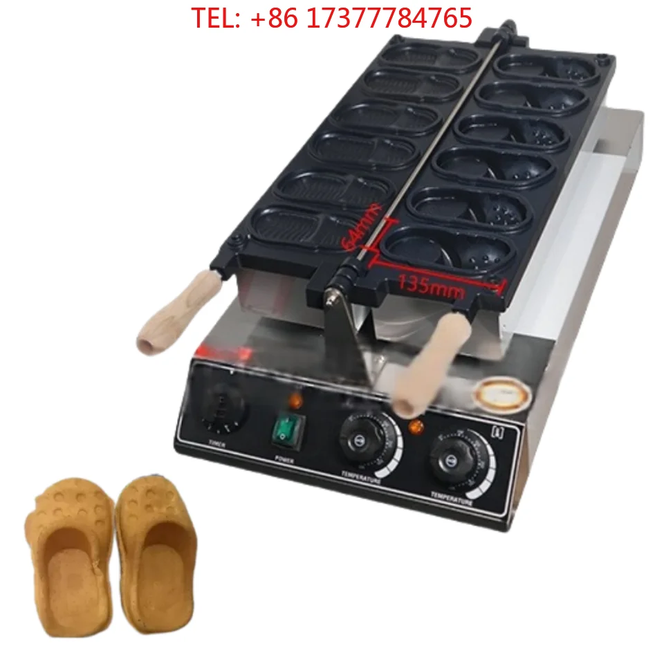 New process Crocodile Shoes Shaped Electric Waffle Maker 6 Pcs Crocs with 4 Pcs Gas Option 220 V New Condition Electric Waffle