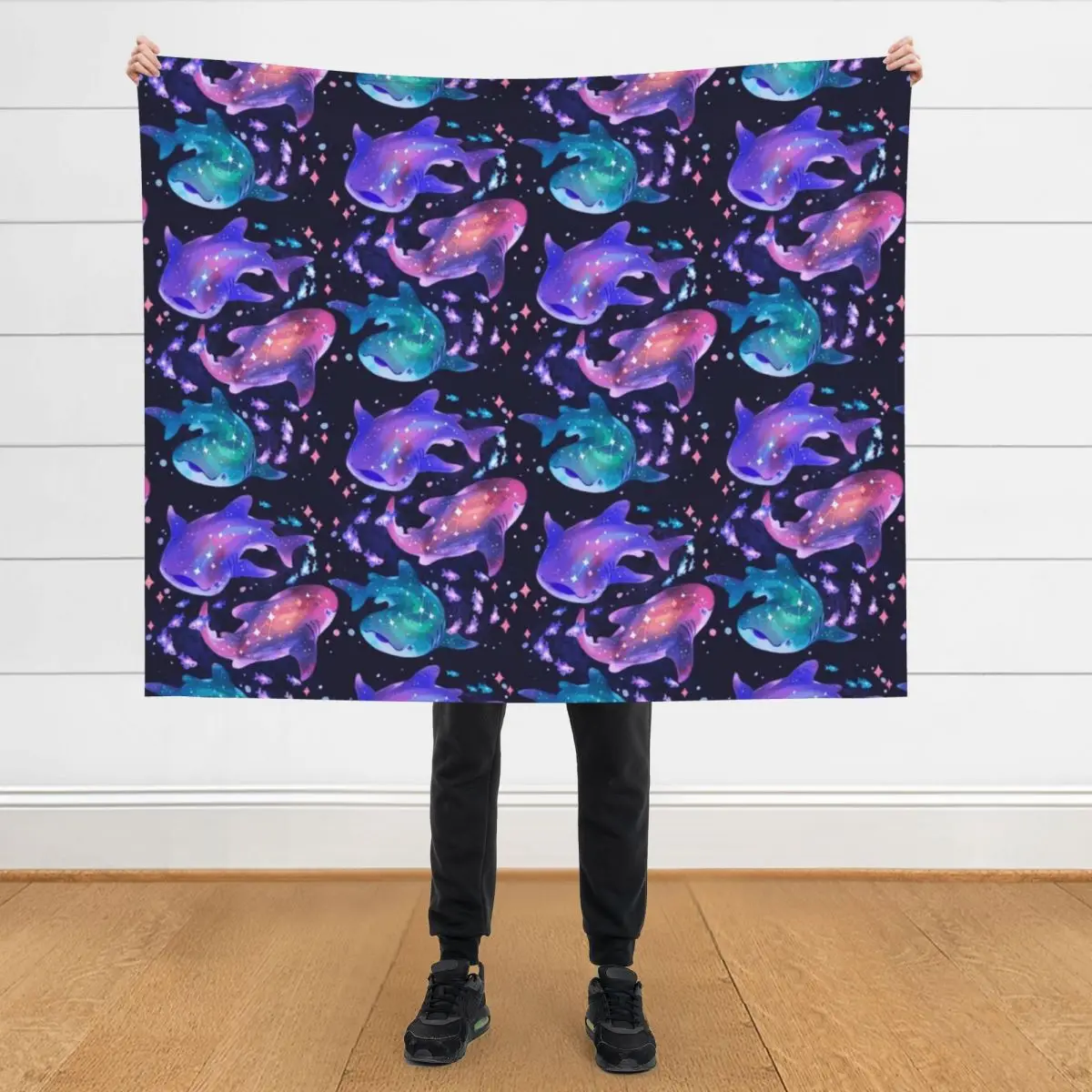 

Cosmic Whale Shark Throw Blanket manga Plaid on the sofa Hairy Blankets