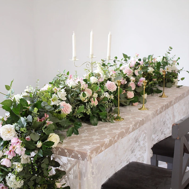 300/200 سنتيمتر الفاخرة الأبيض الورد الأخضر ورقة زهرة صف الزفاف الجدول محور الزهور خلفية جدار أقواس ديكو مرحلة الحفلات الأزهار #3