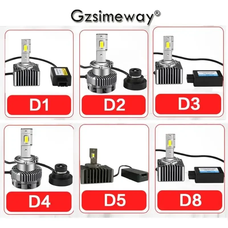 سيارة المصابيح الأمامية 2 قطعة Canbus D5S Led السيارات لمبة D1S D2S D3S D2R D8S D4S D4R 70 واط 17200LM 6000 كيلو الأبيض التوصيل اللعب #4