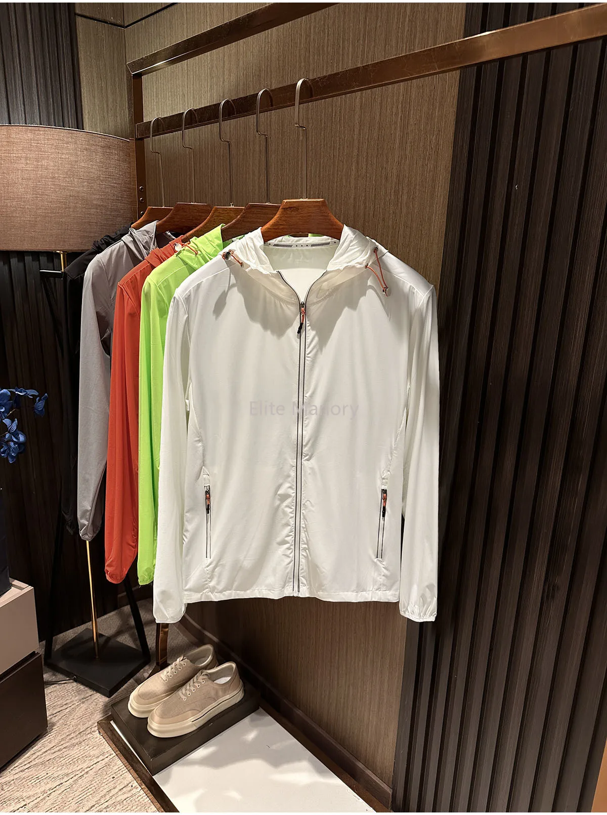 [Cool and cool, UV protection] 26 summer new men's versatile trend hooded elastic outdoor sunscreen