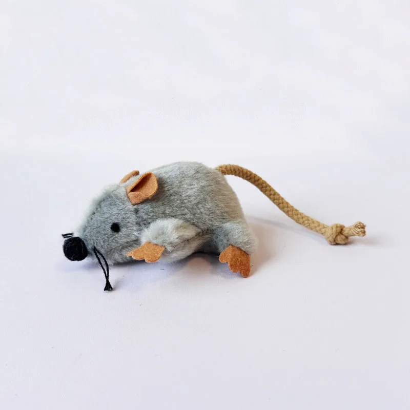 Interaktives Katzenspielzeug, Plüschmäuse, Spielzeug, graue Mausform, Kätzchenspielzeug für den Innenbereich, Katze, Plüschmaus, Katzenspielzeug, Katzen-Kauspielzeug – Detail 7