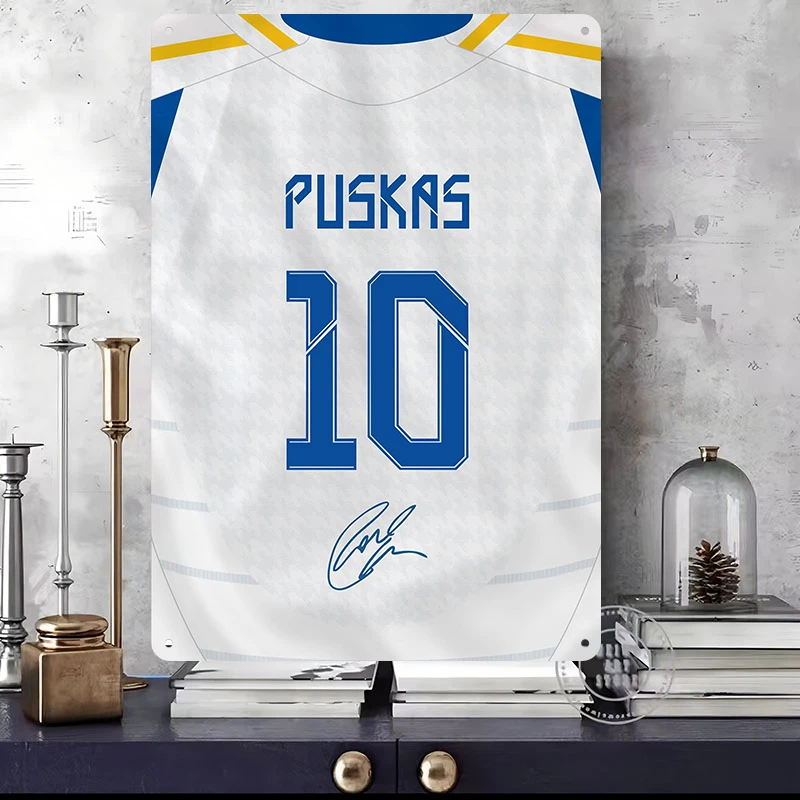Ferenc Puskás Football Player Wall Art Metal Posters Custom Vintage Metal Tin Signs for Man Cave Room Decoration Home Sign House