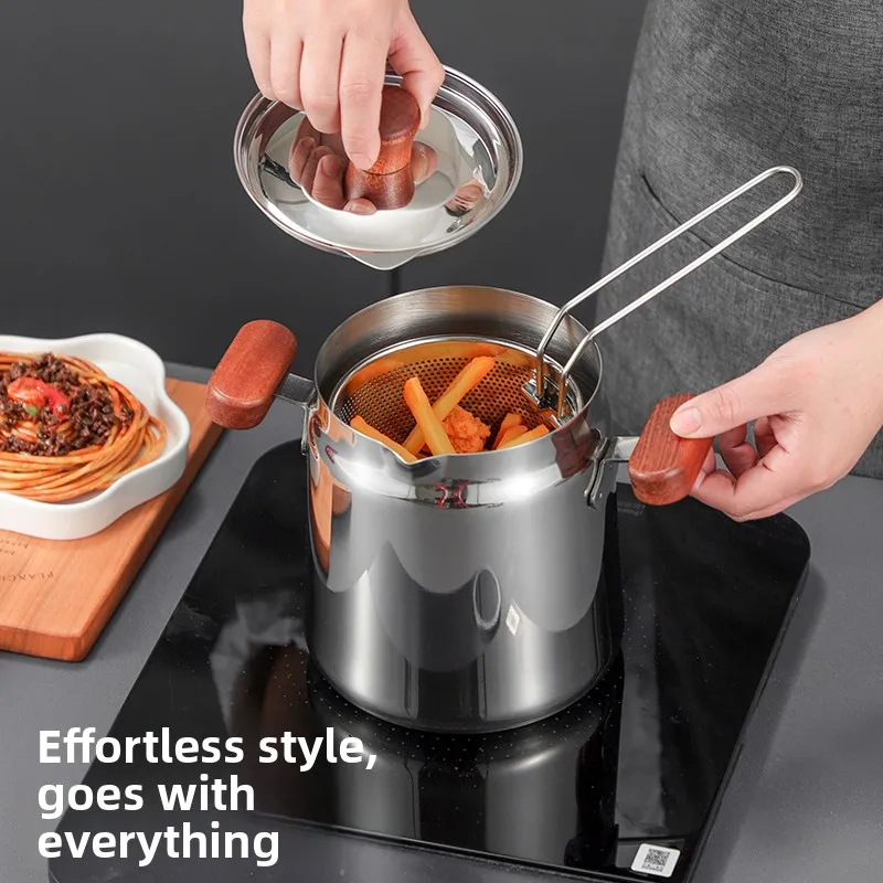 

LMM Fryer Household Small Fryer Fuel Saving Mini Fryer Deep Pot