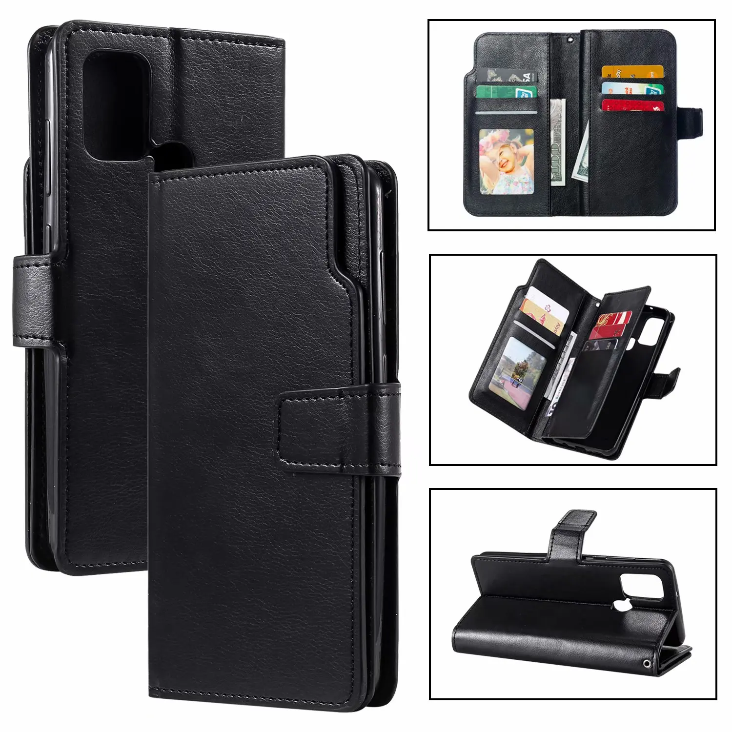 Luxury Leather Case For Samsung Galaxy A10 A12 A21S A40 A41 A50 A51 A70 A71 A20E A3 A5 A6 A7 A8 Flip Wallet Cover Business Funda