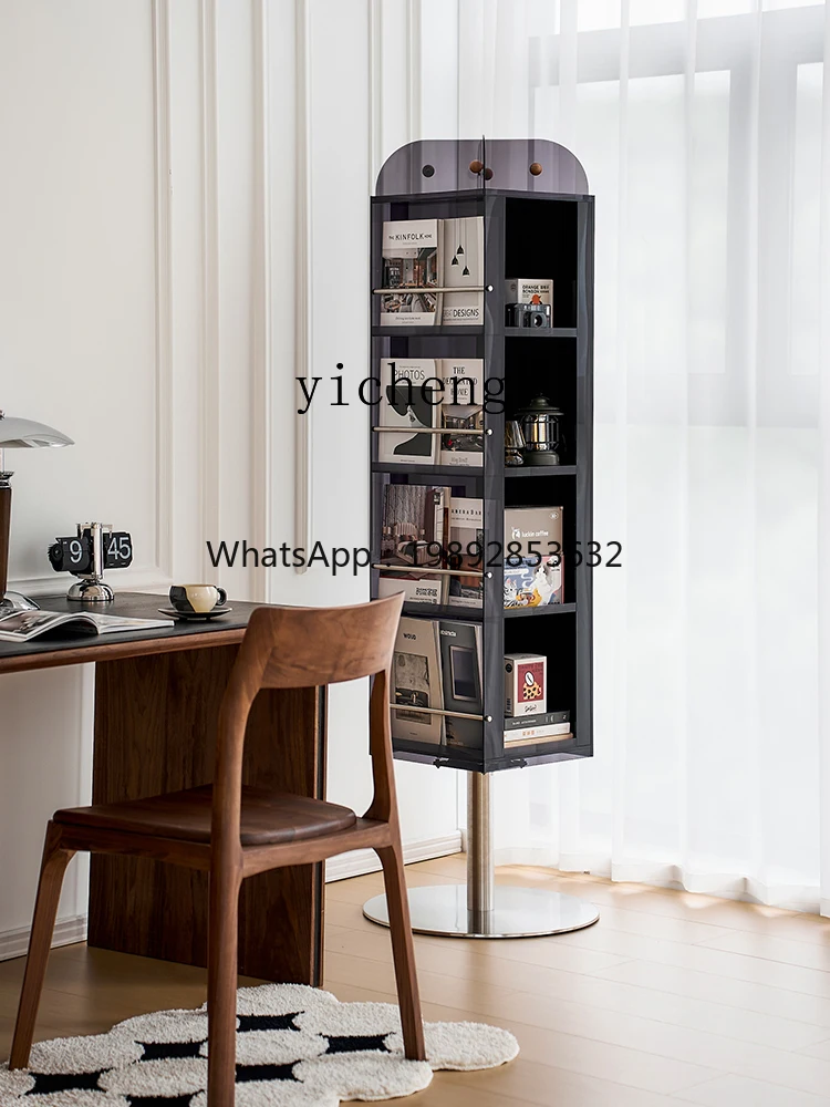 R1  floor rotating mirror full body mirror storage magazine cabinet locker living room side cabinet