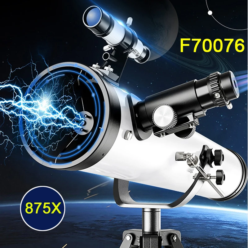 Imagem -03 - Telescópio Astronômico Profissional Monocular 114 mm Grande-abertura F70076 para Observação de Aves Lua 35x875x