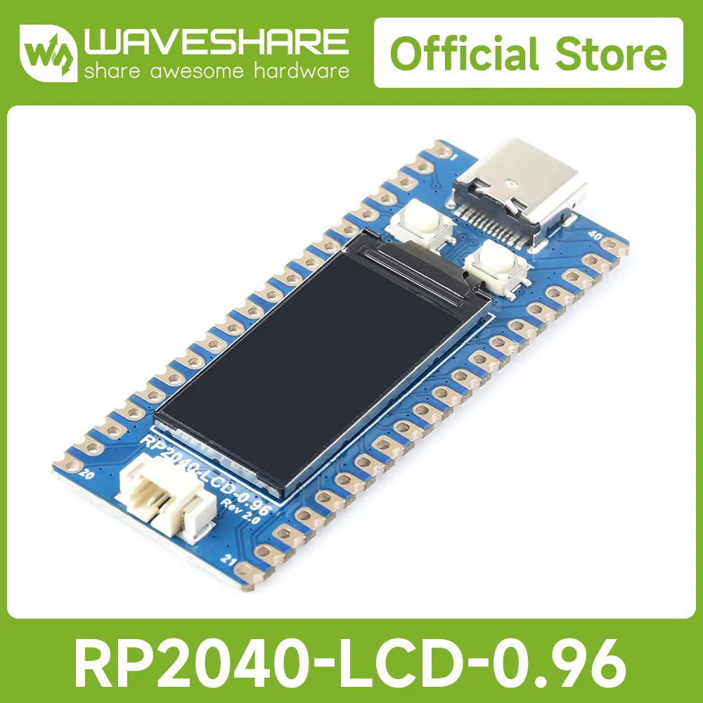 Waveshare RP2040-LCD-0.96, A Low-Cost, High-Performance Pico-Like MCU Board Based On Raspberry Pi Microcontroller RP2040