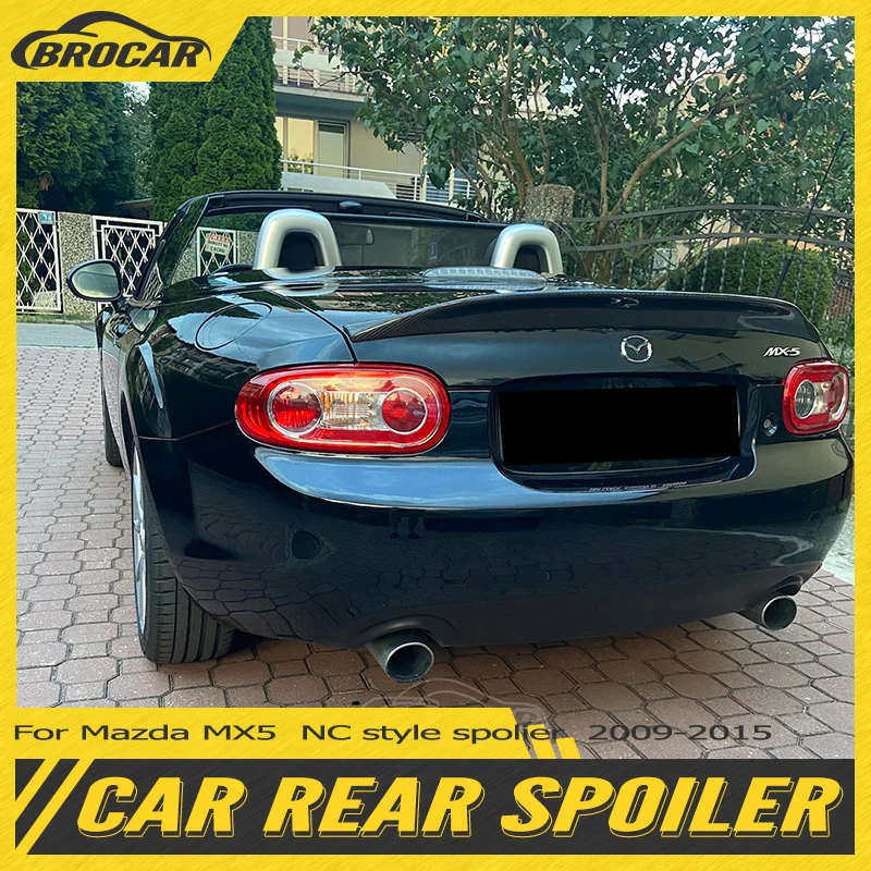 

For Mazda mx5 car spoiler 2009-2015 NC style FRP/real carbon fiber car rear spoiler rear trunk wing lip modification