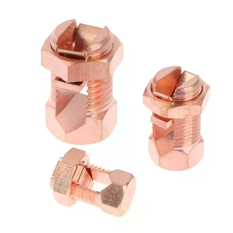 TJ Series Copper Split Bolt Connector Sturdy Long Lasting Clamp for Solar Panel Wiring Connection Installation