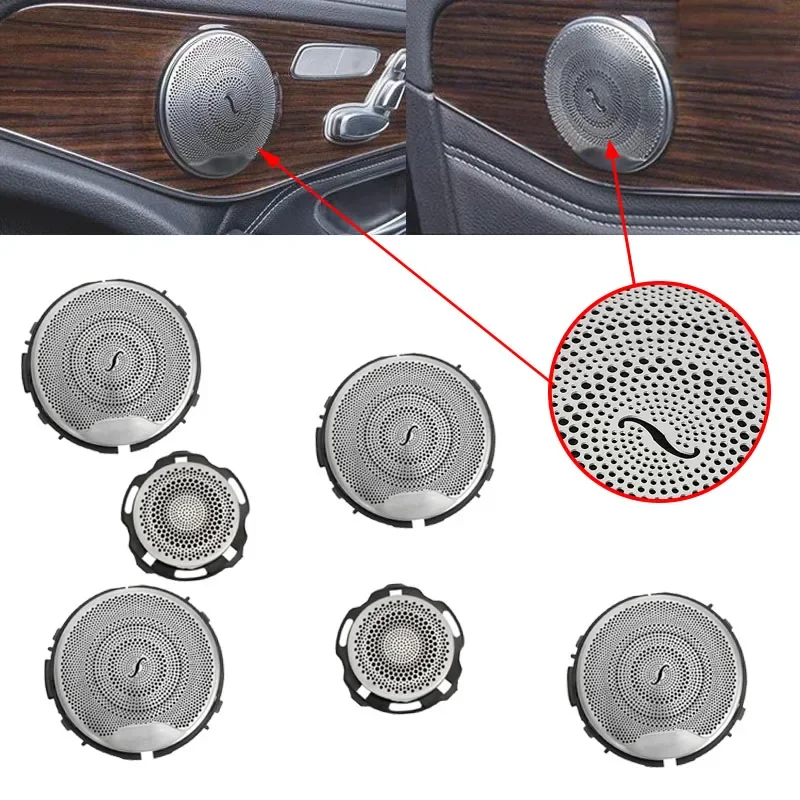 Car Door Audio Loudspeaker Protective Cover For Mercedes-Benz C Glc E-Class W205 W213 X253 2015-2021 Tweeter Midrange Trim Lid