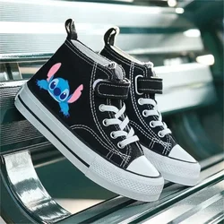 Girl Comfort Shoe Children Disney Print Lovely Casual Cartoon High-top Sport Boys Kids Canvas Lilo Stitch Shoes Tennis Shoes 068