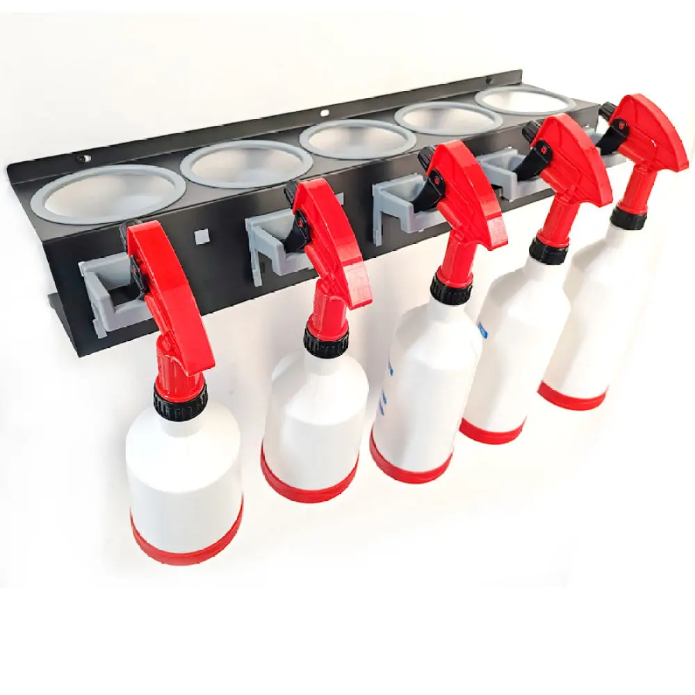 Garage Tool Organizer Wall Mounted Spray Bottle Rack Heavy Duty Metal Shelf For Car Detailing Studio Wax Polish Storage