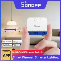 SONOFF MINI-DIM Extreme Matter Over Wi-Fi Regulador de intensidad inteligente Atenuación sin parpadeo Amplia compatibilidad de iluminación Monitoreo de energía