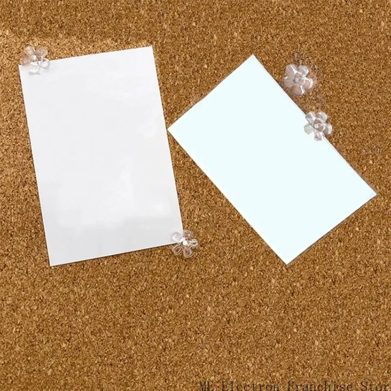 T5EA 100pcs 명확한 꽃 머리 푸시 핀 장식 썸 사진을위한 엄지 압정