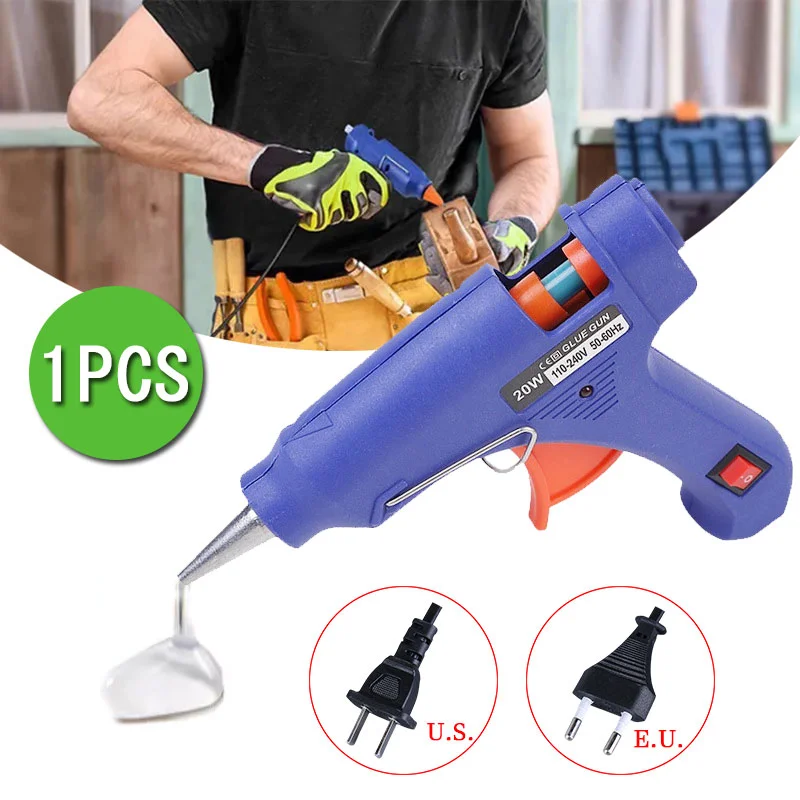 20W Hot Melt Glue Gun with 7mm Glue Sticks Mini Household Heat Temperature Thermo Tool Industrial Repair Tools Gun