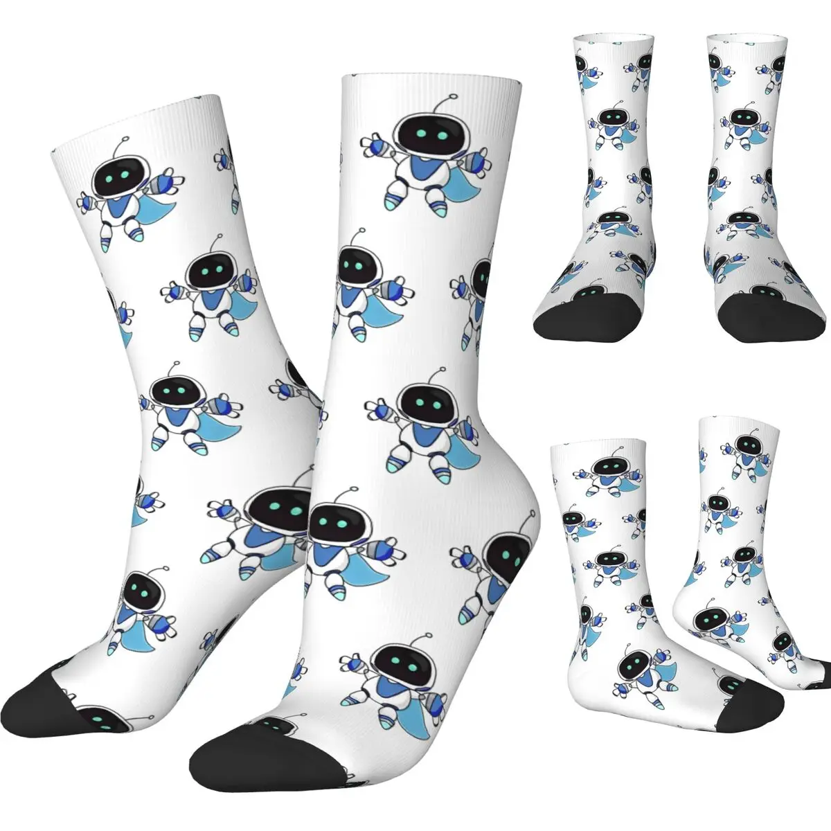 Winter Warm Hip-hop Men's Women's ASTRO BOT Fanart Socks Video Game Non-slip Football Socks