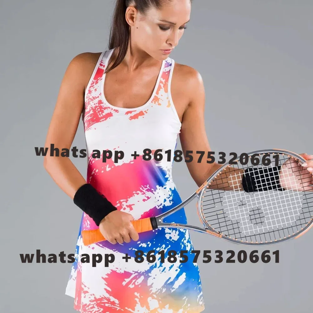 Women's Dress Tennis Summer Sleeveless Beach Tennis Dress With Shorts Sets Vestido De Tenis Mujer Outdoor Race Sportswear 2023