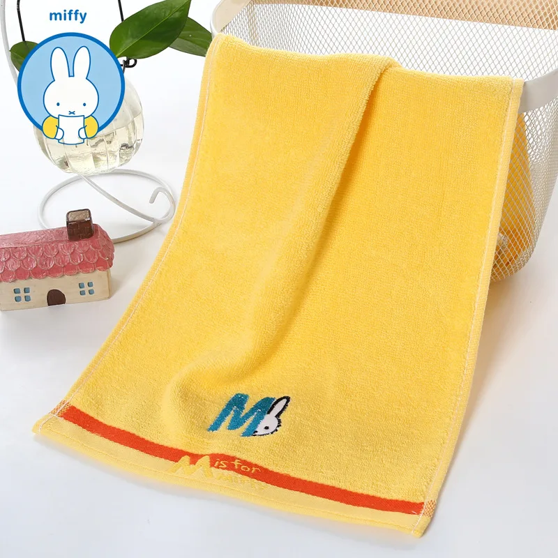 Kawaii Miffy Cotton Children's Towel Absorbency Cartoon Towel Kindergarten Towel Face Wipe Body Embroidered Logo