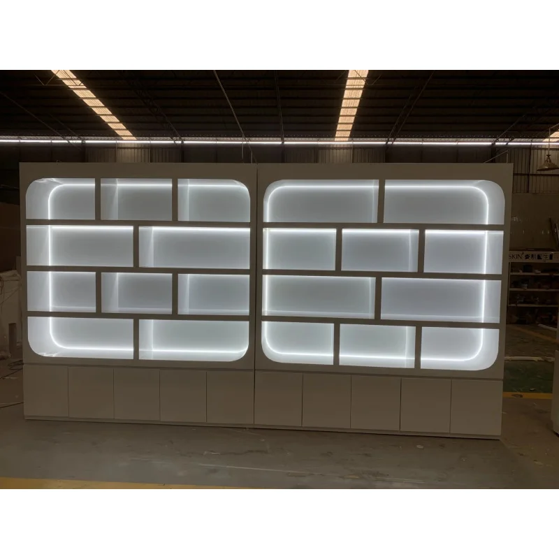 custom.LED Paint Cosmetics Display Cabinet Beauty Salon Skin Care Products Nail Art Counter & Whole-Durable Eco-Friend