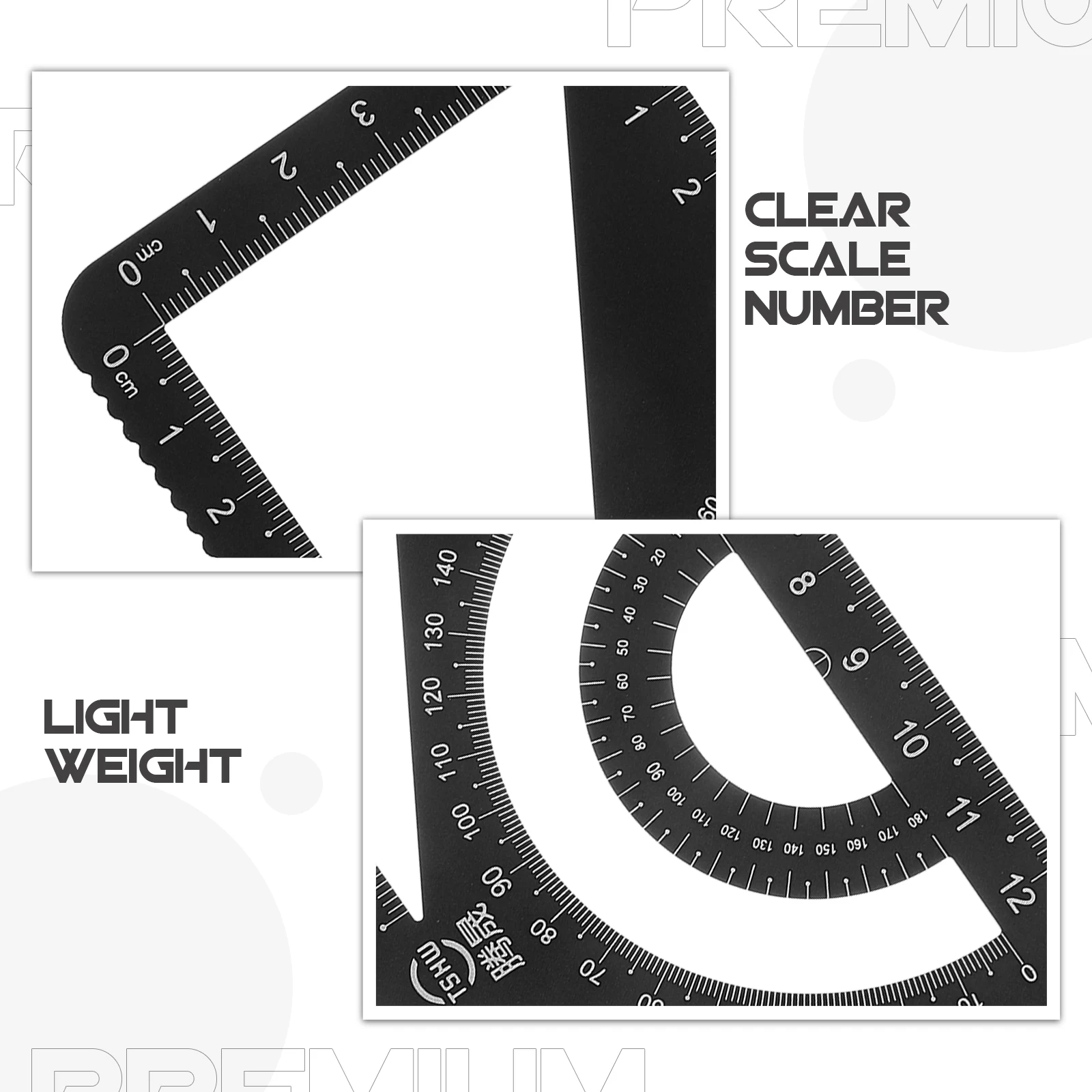 Multipurpose Metal Ruler Student Supplies Triangle Height Aluminum Alloy Drafting Architecture Tools Office School Stationery