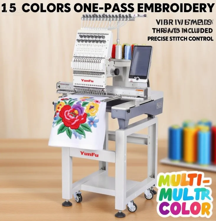 High Speed 12 Needles One Head 1200spm Embroidery Machine for Shop Easy Operate