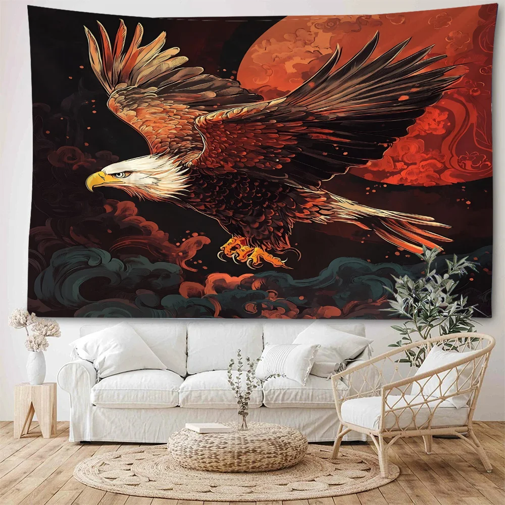 Bald Eagle Soaring in the Sky Decorative Tapestry Bald Eagle Soaring Art Painting Decorative Tapestry