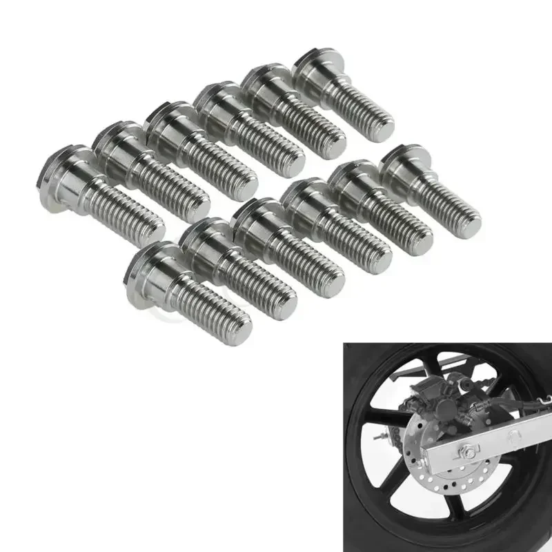 12x Titanium Bolts F&R Brake Disc Rotor M8 X 24 For Honda VT1100 Shadow 1995-2007 VTX1300 2003-2009 Accesorios moto