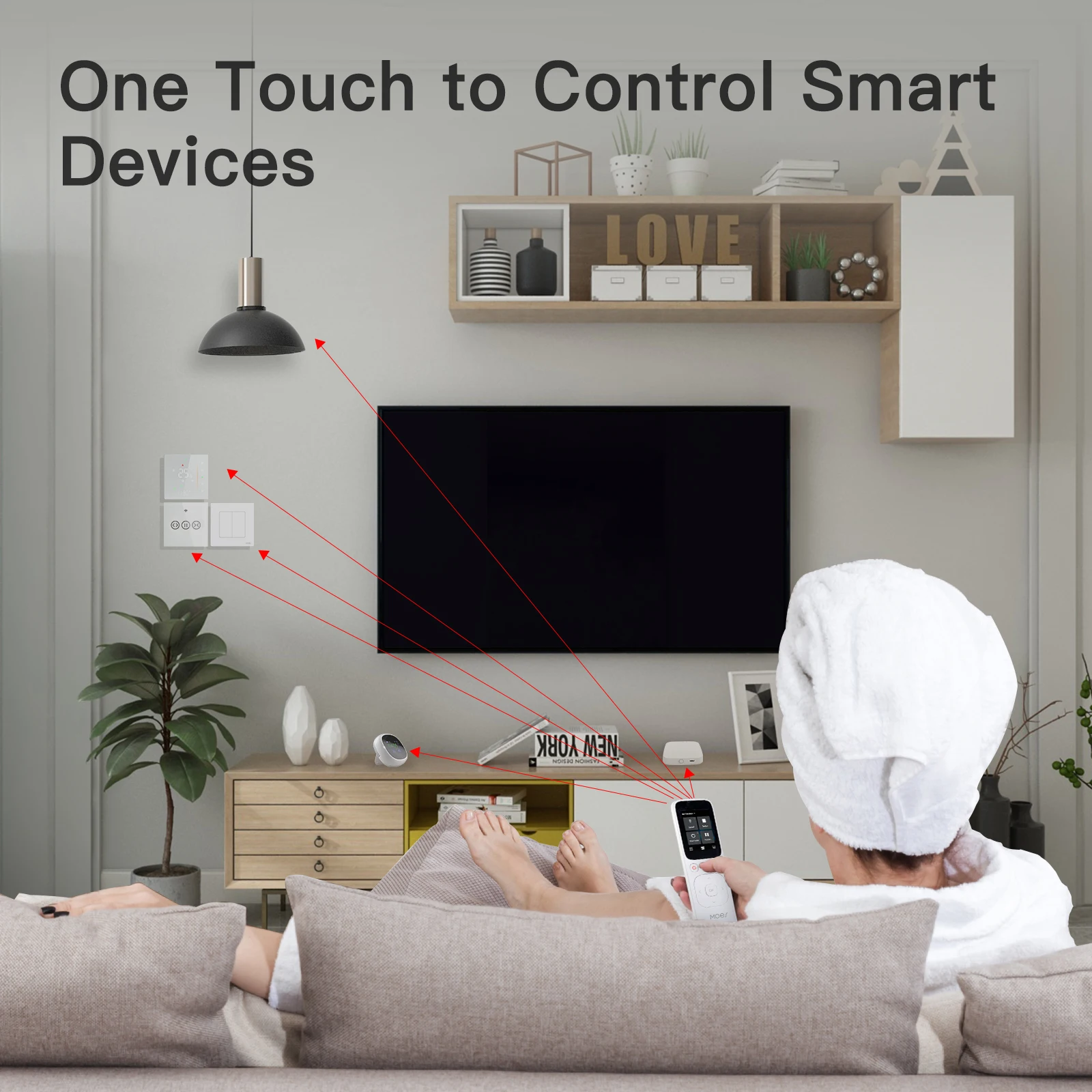 MOES-Controle Remoto IR Portátil Sem Fio, Tuya Smart, Painel de Controle Central, Tela de Toque Sem Fio, Eletrodoméstico
