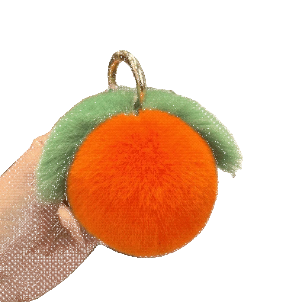 

Plush Toy Soft Fur Furry Keychain Pink Peach Cute Design Fruit Keychain Fluffy Plush Kawaii Style Keyring Children Gits