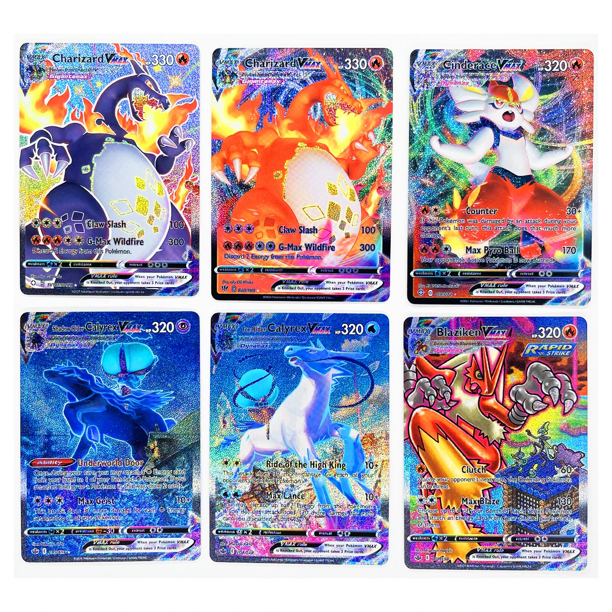 55pcs/set Pokemon PTCG Fire Dragon VMAX Card Refraction Technology DIY Homemade Game Collection Cards Children's Toy Gift