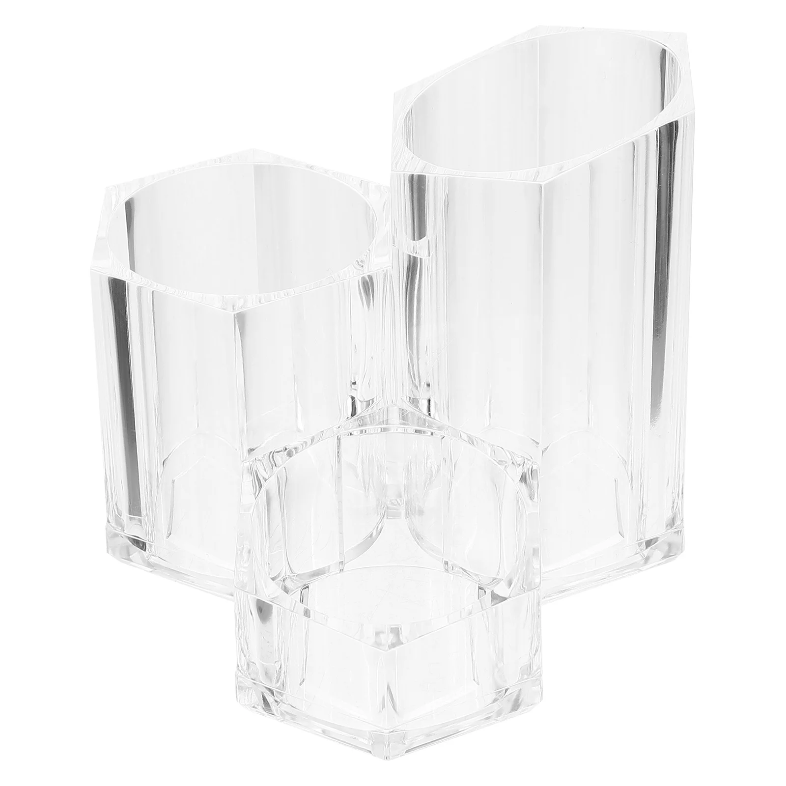 

Brush Bucket Acrylic Makeup Brush Organizer Multi-Functional Storage Box Makeup Tools Organizer Desk Dresser Cosmetics