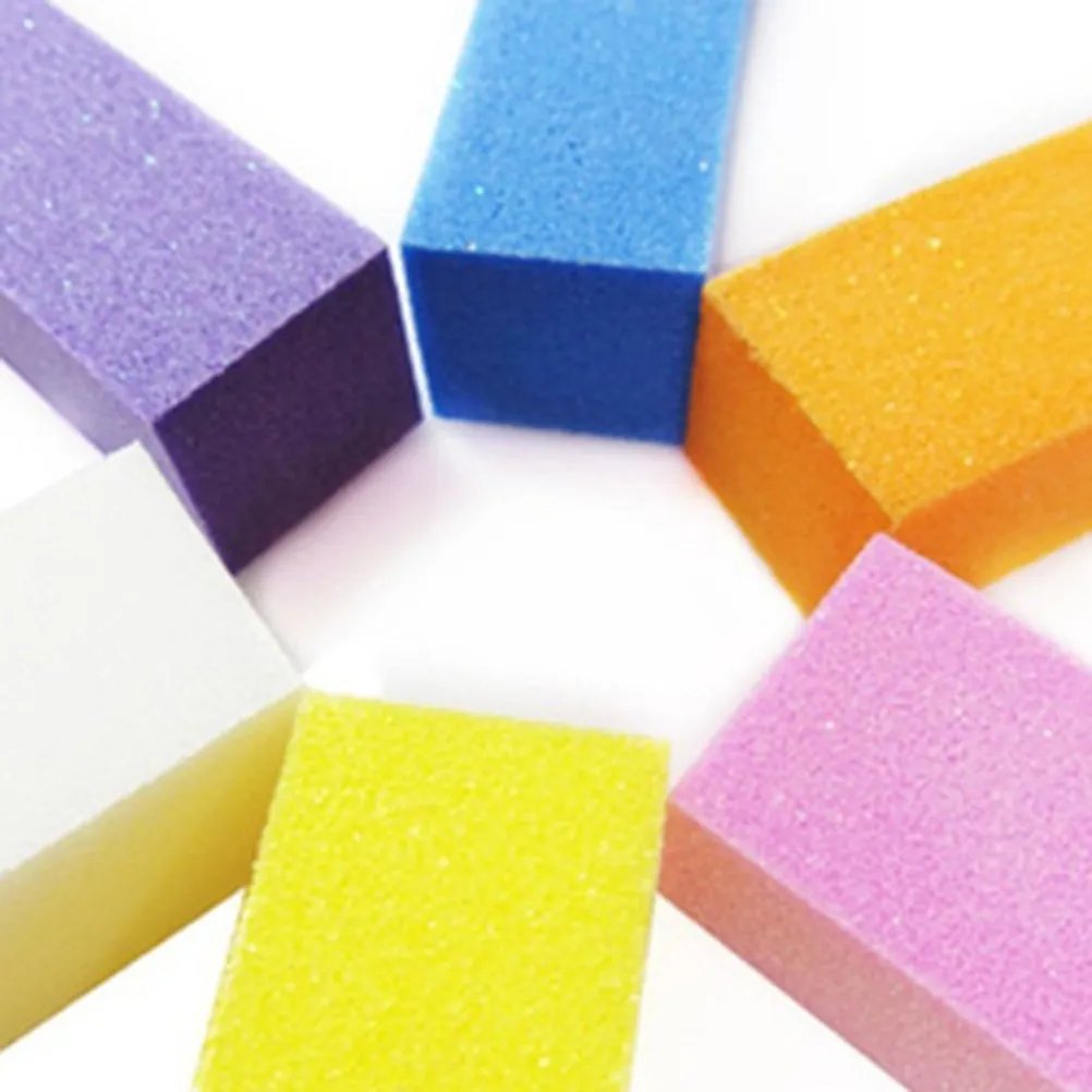 10Pcs Nail Sanding File Buffers Sponge Manicure Pedicure Tools Professional Home Use Lightweight Washable Nail Buffing Block
