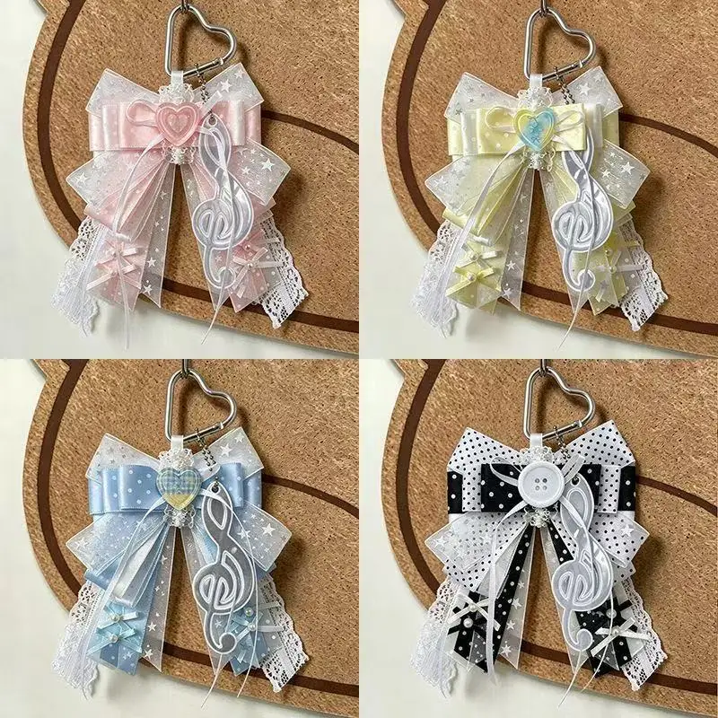 New Korean Style Ins Style Support Stick Ribbon Bow Pendant Decorative Pain Bag Pendant Tie Bag Diy Material Pendant Cute Gift