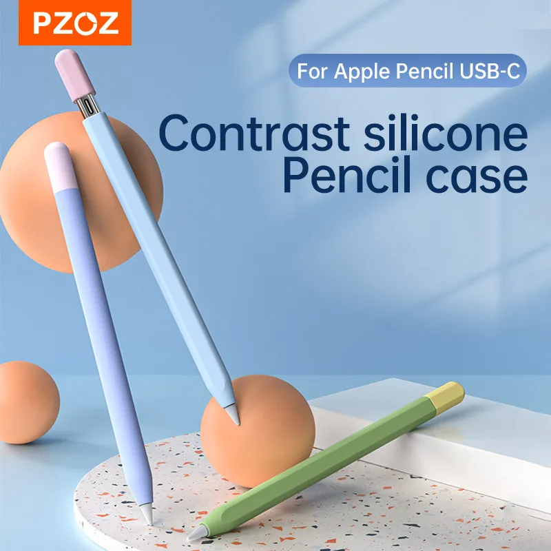 PZOZ For Apple Pencil (USB-C) Case Pencil case Tablet Touch Stylus Pen Protective Cover Pouch Portable Soft Silicone Case